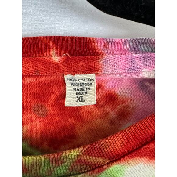 Retro Tie-Dye Half Moon Trail Resort T-Shirt XL | Colorful Boho Style, Grunge - Picture 6 of 6